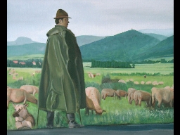 Gemälde Schäfer aus der Werkgruppe Alte Berufe von Dieter Schönberg